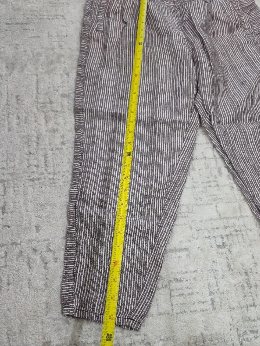 Womens Striped Casual Lounge Pants - Brown/White
